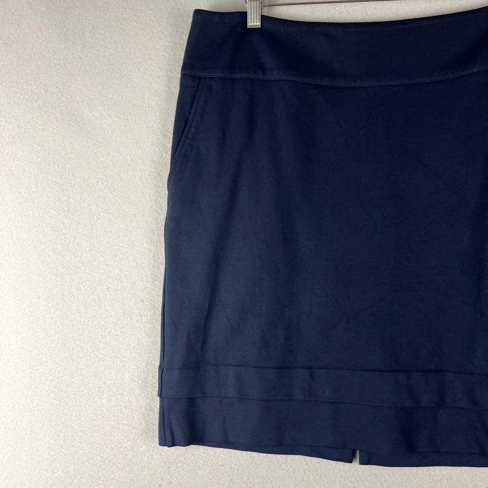 CAbi Lido‎ Tiered Pencil Skirt Womens 14 Blue Zipper Career Office Preppy 5051